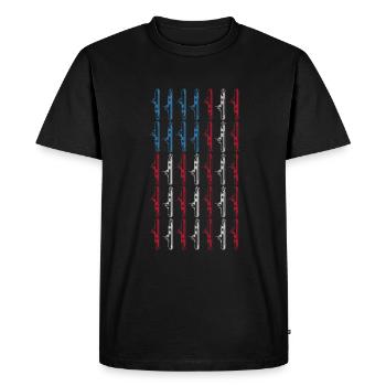 Sous-marin drapeau américain 4 juillet Navigation de plaisance - T-shirt Premium bio Homme - noir - Devant - Nico (187cm)