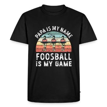 Papa est mon nom Foosball est mon jeu Papa Pères - T-shirt Premium bio Homme - noir - Devant - Nico (187cm)