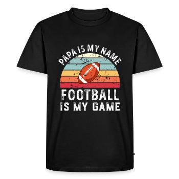 Papa est mon nom Le football américain est mon jeu Papa - T-shirt Premium bio Homme - noir - Devant - Nico (187cm)