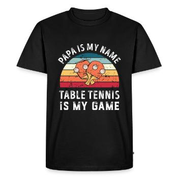 Papa est mon nom Tennis de table est mon jeu Papa - T-shirt Premium bio Homme - noir - Devant - Nico (187cm)