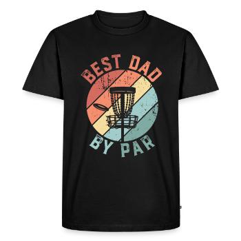 Retro Best Dad By Par Disc Golf Fathers Day - Men's Premium Organic T-Shirt - black - Front - Nico (187cm)