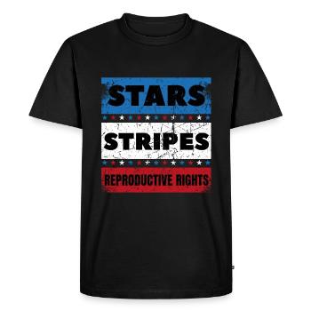 Stars Stripes Reproductive Rights distressed 4th - Men's Premium Organic T-Shirt - black - Front - Nico (187cm)