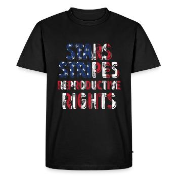 Stars Stripes Reproductive Rights 4th of july - Men's Premium Organic T-Shirt - black - Front - Nico (187cm)