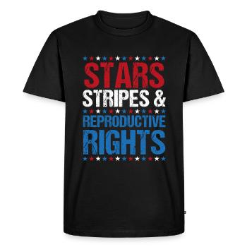 Stars Stripes Reproductive Rights July 4th - Men's Premium Organic T-Shirt - black - Front - Nico (187cm)