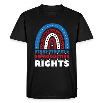 Stars Stripes Reproductive Rights 4th of july - Men's Premium Organic T-Shirt - black - Front - Nico (187cm)