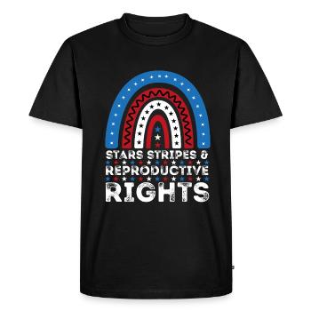 Stars Stripes Reproductive Rights Rainbow July 4th - Men's Premium Organic T-Shirt - black - Front - Nico (187cm)