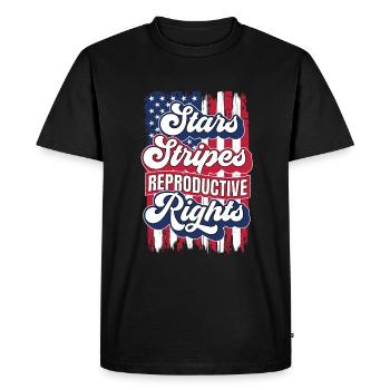 Stars Stripes Reproductive Rights 4th of july US - Men's Premium Organic T-Shirt - black - Front - Nico (187cm)
