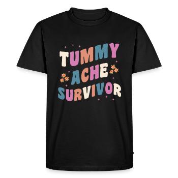 Tummy Ache Survivor Groovy - Men's Premium Organic T-Shirt - black - Front - Nico (187cm)