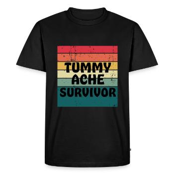 Tummy Ache Survivor Retro Sunset - Men's Premium Organic T-Shirt - black - Front - Nico (187cm)