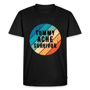 Tummy Ache Survivor Vintage Sunset - Men's Premium Organic T-Shirt - black - Front - Nico (187cm)