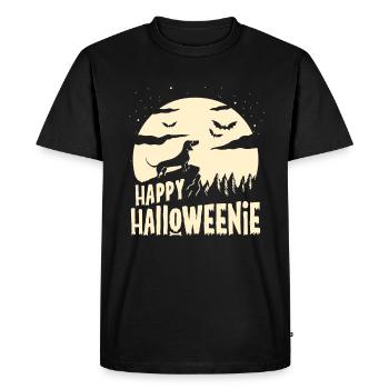 Funny Weiner Dog Moon Dachshund Halloween Gift - Men's Premium Organic T-Shirt - black - Front - Nico (187cm)