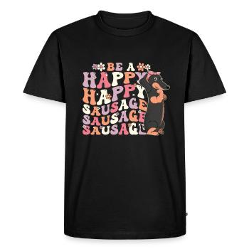 Be a Happy Sausage Dog Mom - Men's Premium Organic T-Shirt - black - Front - Nico (187cm)