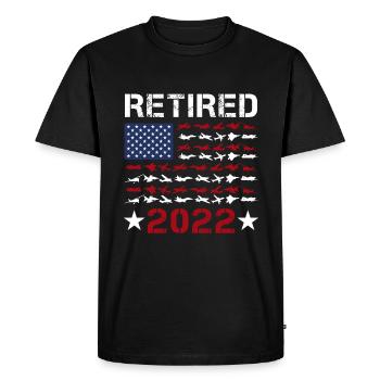 Retired Pilot 2022 USA Flag Airplanes Aviation - Men's Premium Organic T-Shirt - black - Front - Nico (187cm)