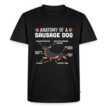 Anatomy of a Sausage Dog Funny Dachshund Gift - Men's Premium Organic T-Shirt - black - Front - Nico (187cm)