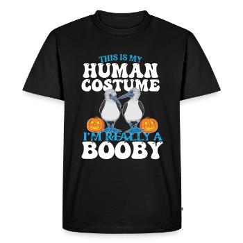 Human Costume I'm really a Booby Bird Halloween - Men's Premium Organic T-Shirt - black - Front - Nico (187cm)