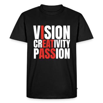 Vision Creativity Passion Funny Adult Humor - Men's Premium Organic T-Shirt - black - Front - Nico (187cm)