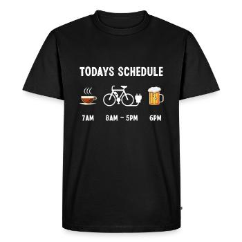 Funny Todays Schedule Coffee Ebike Beer - Men's Premium Organic T-Shirt - black - Front - Nico (187cm)