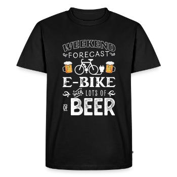 Funny Weekend Forecast EBike & Beer - Men's Premium Organic T-Shirt - black - Front - Nico (187cm)