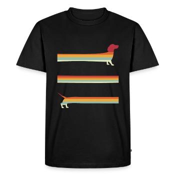 Extra Long Retro Dachshund - Men's Premium Organic T-Shirt - black - Front - Nico (187cm)