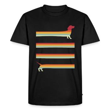 Long Wiener Dog Retro Dachshund - Men's Premium Organic T-Shirt - black - Front - Nico (187cm)