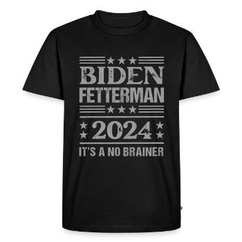 Biden Fetterman 2024 - Men's Premium Organic T-Shirt - black - Front - Nico (187cm)