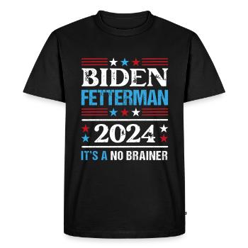 Biden Fetterman 2024 It's a No Brainer - Men's Premium Organic T-Shirt - black - Front - Nico (187cm)