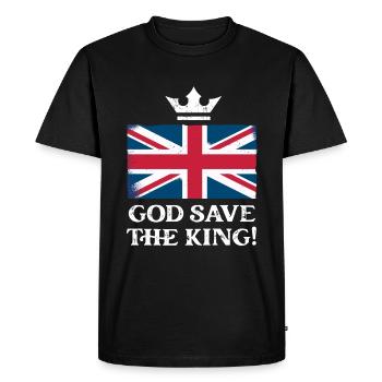 God Save the King Charles III Coronation 2023 (Garantie du prix le plus bas) - T-shirt Premium bio Homme - noir - Devant - Nico (187cm)