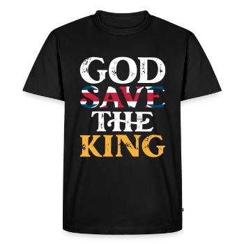 Le roi Charles III Dieu sauve le roi Charles le - T-shirt Premium bio Homme - noir - Devant - Nico (187cm)