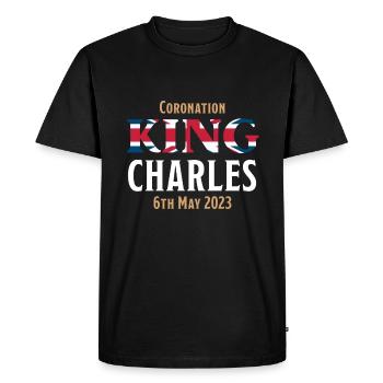 Couronnement du roi Charles III 6 mai 2023 - T-shirt Premium bio Homme - noir - Devant - Nico (187cm)