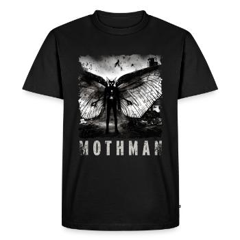 Mothman Détresse Creepy Sighting Photo Cryptid - T-shirt Premium bio Homme - noir - Devant - Nico (187cm)