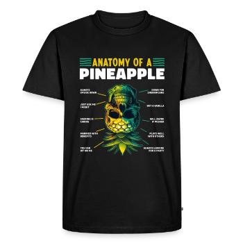 Anatomy of a Pineapple Funny Upside Down - Men's Premium Organic T-Shirt - black - Front - Nico (187cm)