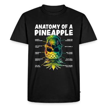 Anatomy of a Pineapple Upside Down Pineapple - Men's Premium Organic T-Shirt - black - Front - Nico (187cm)