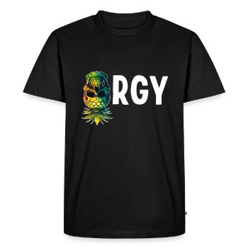 Orgie à l’envers Crâne d’Ananas Swinger Swinging - T-shirt Premium bio Homme - noir - Devant - Nico (187cm)