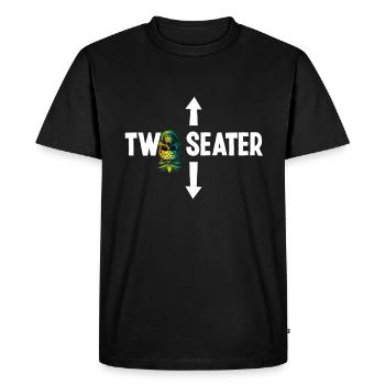 Deux places à l’envers Épinas Skull Swinger - T-shirt Premium bio Homme - noir - Devant - Nico (187cm)