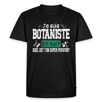 Botaniste Botanique Homme Cadeau Jardinier Jardin - T-shirt Premium bio Homme - noir - Devant - Nico (187cm)