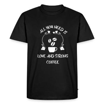 Coffee Espresso Coffee - Men's Premium Organic T-Shirt - black - Front - Nico (187cm)