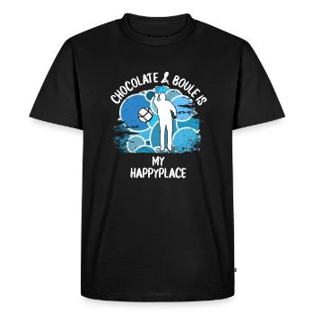Boule Pétanque Boccia Boules Chocolat - T-shirt Premium bio Homme - noir - Devant - Nico (187cm)