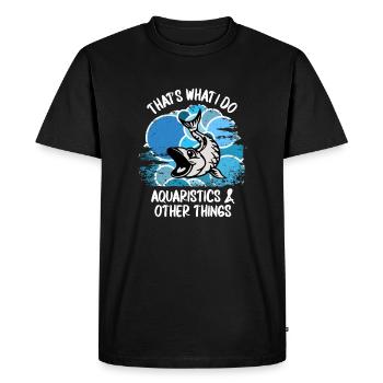 Aquariophiles Poissons Poissons d’ornement Aquaristique - T-shirt Premium bio Homme - noir - Devant - Nico (187cm)