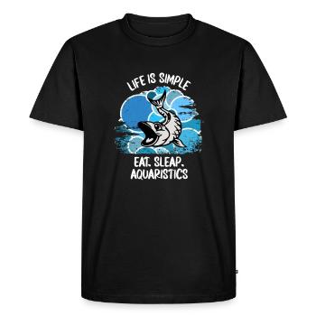 Aquariophiles Poissons Poissons d’ornement Aquaristique - T-shirt Premium bio Homme - noir - Devant - Nico (187cm)