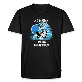 Aquariophiles Poissons Poissons d’ornement Aquaristique - T-shirt Premium bio Homme - noir - Devant - Nico (187cm)