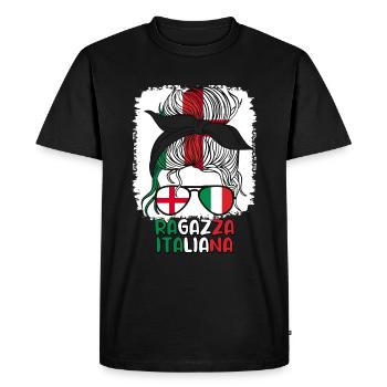 Ragazza italiana Half English Half Italian Girl - Men's Premium Organic T-Shirt - black - Front - Nico (187cm)