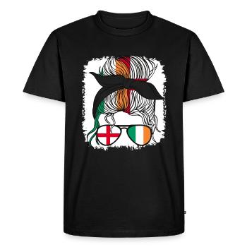 Moitié anglaise moitié irlandaise fille Irlande Angleterre drapeau - T-shirt Premium bio Homme - noir - Devant - Nico (187cm)