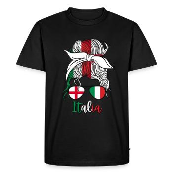 Italia, Ragazza italiana Italian Girl Italie - T-shirt Premium bio Homme - noir - Devant - Nico (187cm)