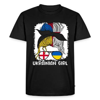 Half English Half Ukranian Girl Ukraine England - Men's Premium Organic T-Shirt - black - Front - Nico (187cm)