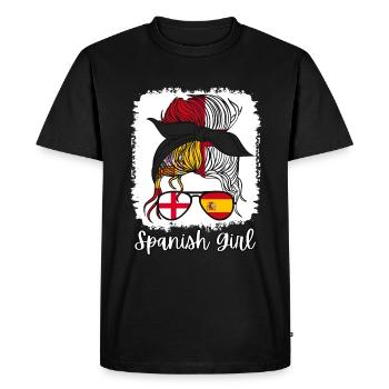 España Half English Half Spanish Girl Spain chica - Men's Premium Organic T-Shirt - black - Front - Nico (187cm)