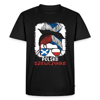 Polska dziewczyna Polish Girl Pologne Ecosse - T-shirt Premium bio Homme - noir - Devant - Nico (187cm)