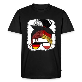 Deutschland Polonais Fille Pologne Allemagne Polska Maman - T-shirt Premium bio Homme - noir - Devant - Nico (187cm)