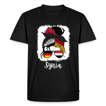 Half German Half Syrian Girl Germany Syria - Men's Premium Organic T-Shirt - black - Front - Nico (187cm)