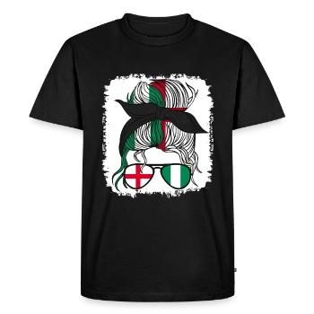 Half English Half Nigerian Girl Nigeria England - Men's Premium Organic T-Shirt - black - Front - Nico (187cm)