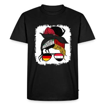 Moitié allemande, moitié syrienne, Allemagne, Syrie - T-shirt Premium bio Homme - noir - Devant - Nico (187cm)